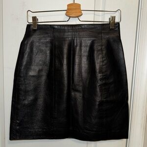 Wilson Black Mini Leather Skirt